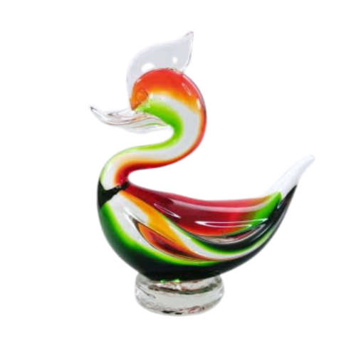 Murano Art Glass Large Green and Red Duck Goose Bird