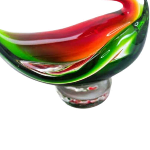 Murano Art Glass Large Green and Red Duck Goose Bird