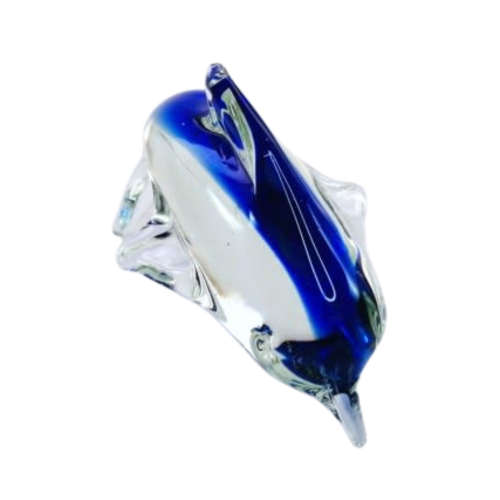 MID-CENTURY MURANO ART GLASS SWIMMING DOLPHIN FIGURINE