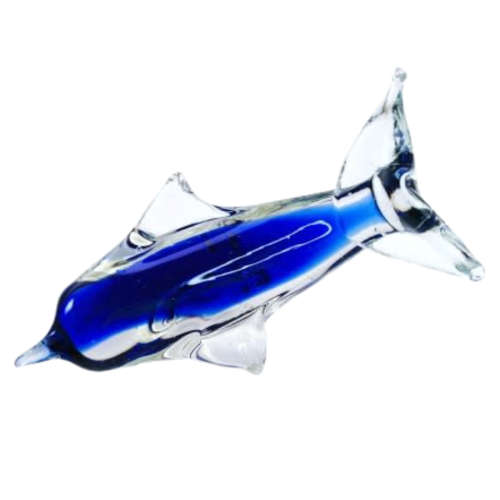 MID-CENTURY MURANO ART GLASS SWIMMING DOLPHIN FIGURINE