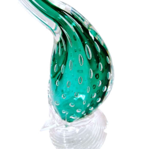 Murano Art Glass Large Green Bubble Duck Goose Bird