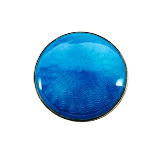 Cloisonne blue guilloche pill box Birmingham England Miller Bros. Sterling Silver Pill Box Blue