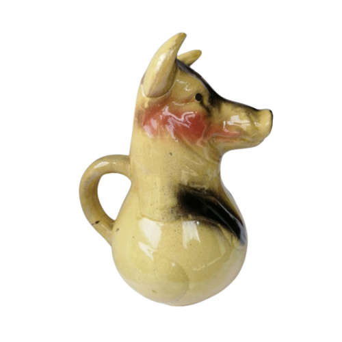 Antique Sarreguemines Jug In the Shape Of A Pig France - 1890-1919 - Folk Art - Earthenware 2