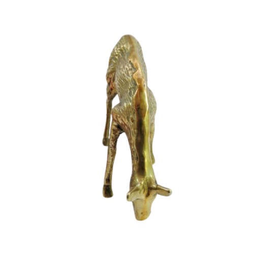 Standing Deer Doe Fawn Vintage Brass Ornament