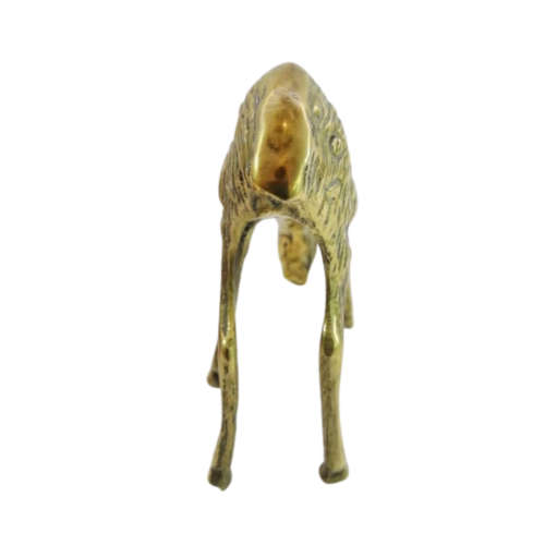 Standing Deer Doe Fawn Vintage Brass Ornament