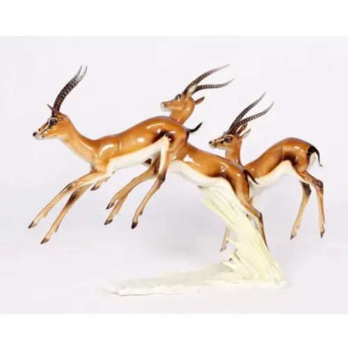 Hutschenreuther Gazelle figural group designed by Gunther Granget.