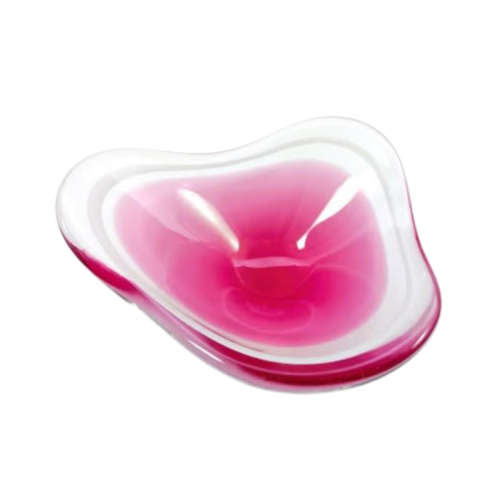 Pair Of Signed Engraved 1956 Paul Kedelv, Swedish Cranberry Colored Art Glass Bowls