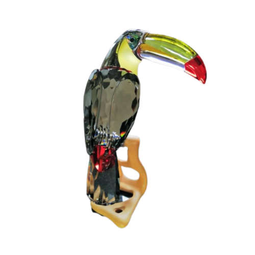 Swarovski Crystal 2006 Paradise Bird Toucan Black Diamond on Stand