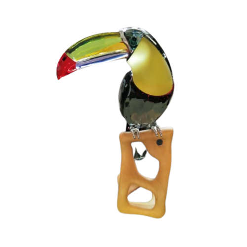 Swarovski Crystal 2006 Paradise Bird Toucan Black Diamond on Stand