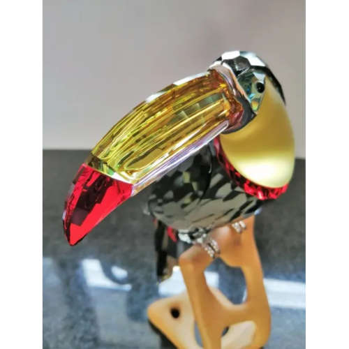 Swarovski Crystal 2006 Paradise Bird Toucan Black Diamond on Stand