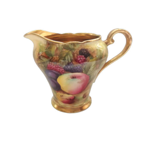 Aynsley `Orchard Gold` Creamer and Open Sugar Bowl Set Signed `D.Jones` stunning 1