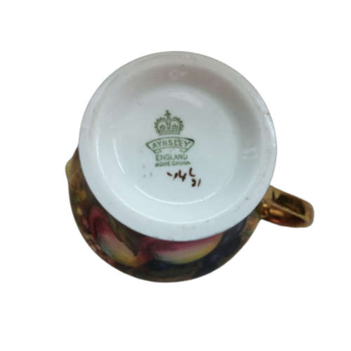 Aynsley `Orchard Gold` Creamer and Open Sugar Bowl Set Signed `D.Jones` stunning 1