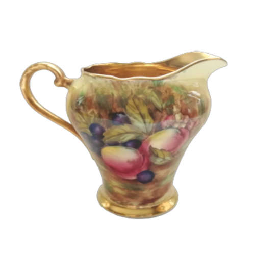 Aynsley `Orchard Gold` Creamer and Open Sugar Bowl Set Signed `D.Jones` stunning 2