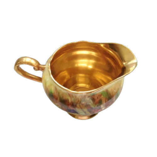 Aynsley `Orchard Gold` Creamer and Open Sugar Bowl Set Signed `D.Jones` stunning 2