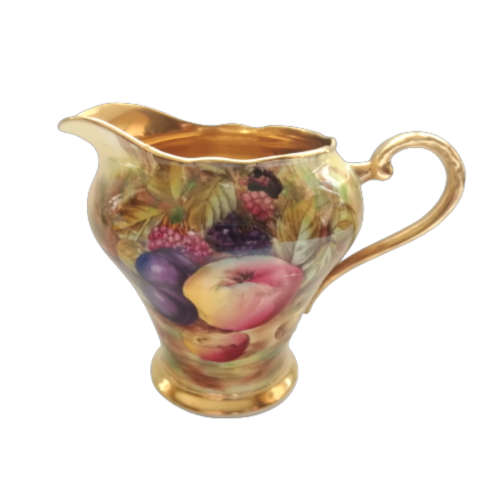 Aynsley `Orchard Gold` Creamer and Open Sugar Bowl Set Signed `D.Jones` stunning 2