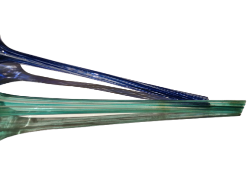 Vintage Hand Blown Glass Plant Watering Globe - Blue / White / Green