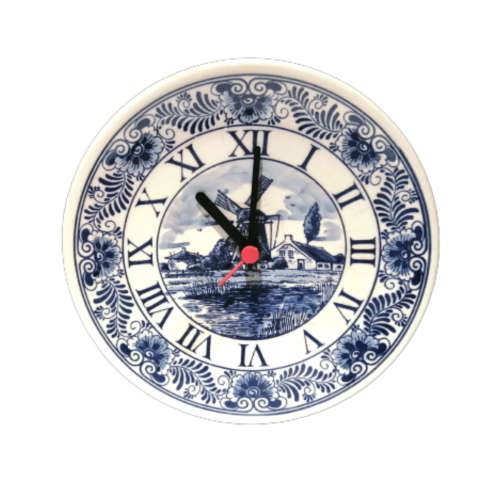 Delft Blauw wall clock hand made in Holland