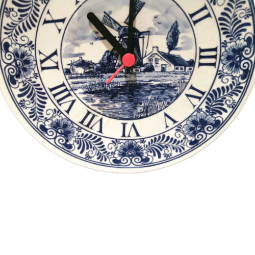 Delft Blauw wall clock hand made in Holland