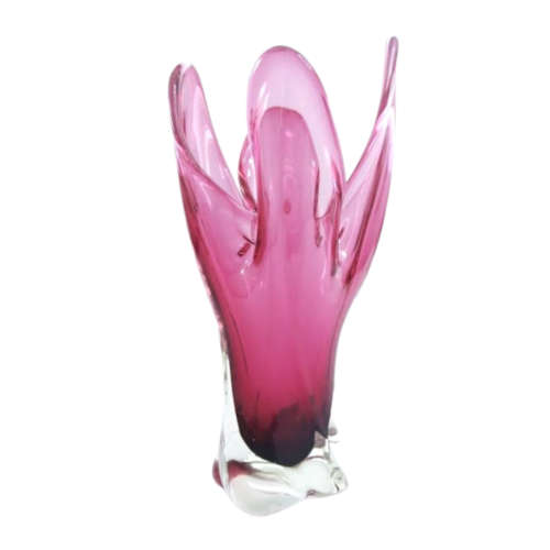 Murano Stunning Pink  heavy tall vase