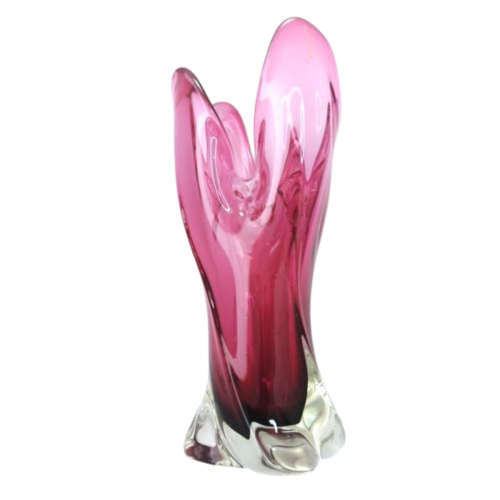Murano Stunning Pink  heavy tall vase