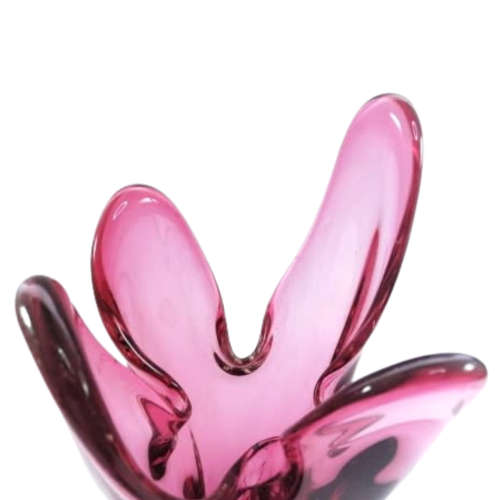 Murano Stunning Pink  heavy tall vase
