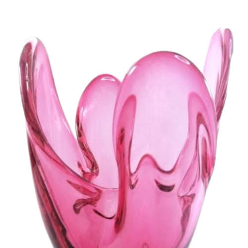 Murano Stunning Pink  heavy tall vase