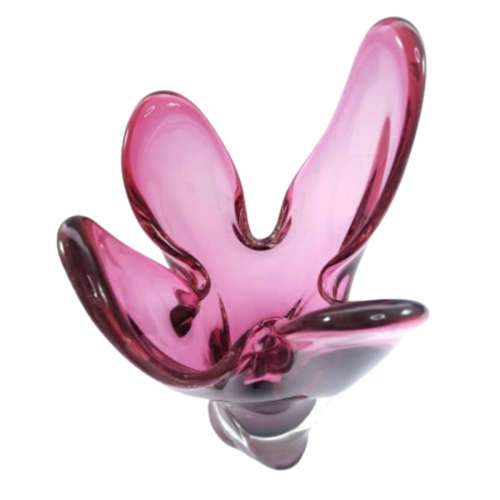 Murano Stunning Pink  heavy tall vase