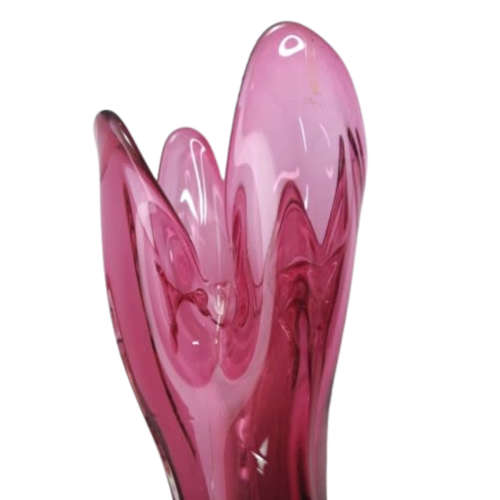 Murano Stunning Pink  heavy tall vase