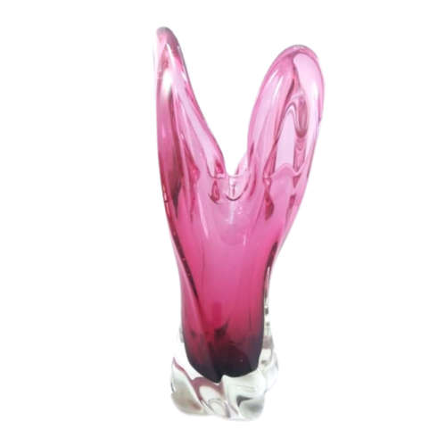 Murano Stunning Pink  heavy tall vase
