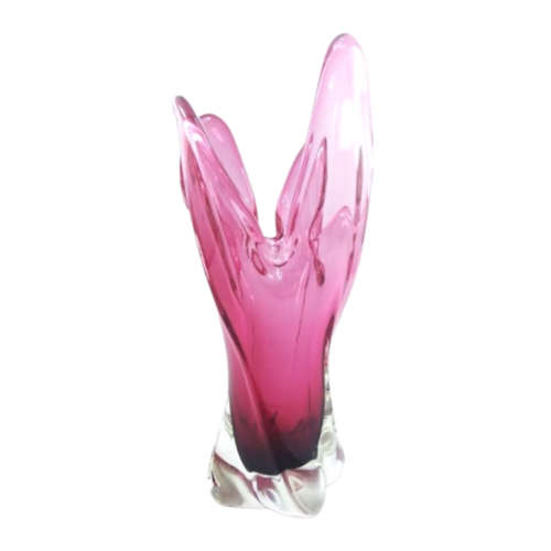 Murano Stunning Pink  heavy tall vase