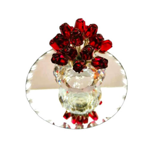 Swarovski Crystal Vase Of 12 Red Roses 15th SCS Anniversary Gabriele Stamey