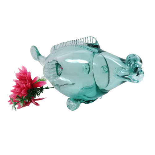 Large Blue Blown Glass Koi Fish