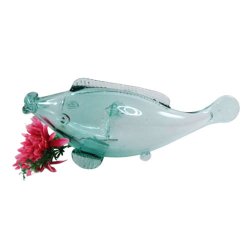 Large Blue Blown Glass Koi Fish
