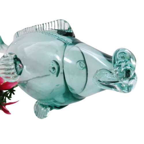 Large Blue Blown Glass Koi Fish