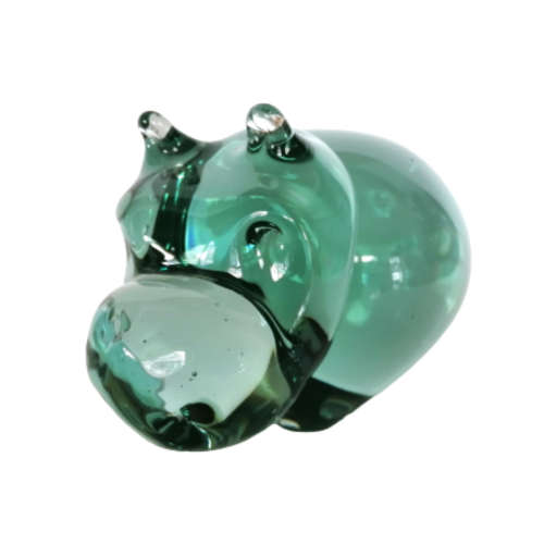 Art Ngwenya Glass Large and Heavy Hippo Paperweight Swaziland Eswatini