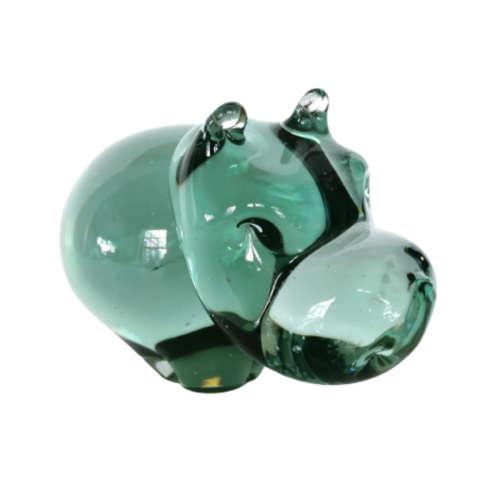 Art Ngwenya Glass Large and Heavy Hippo Paperweight Swaziland Eswatini