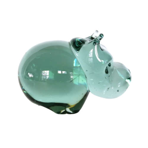 Art Ngwenya Glass Large and Heavy Hippo Paperweight Swaziland Eswatini