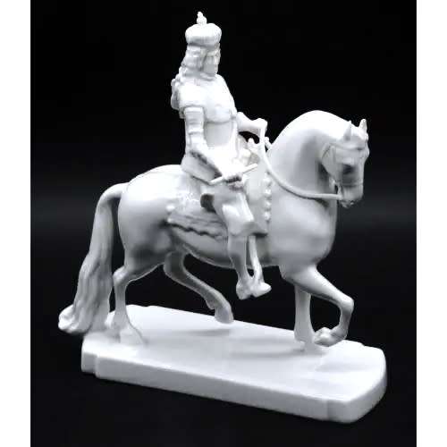 Rosenthal Blanc De Chine Equestrian Vintage Horse and Noble Man Statue