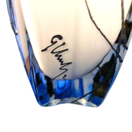 Polish Kalina Glass Vase Decorated With Roses