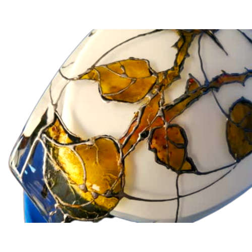 Polish Kalina Glass Vase Decorated With Roses