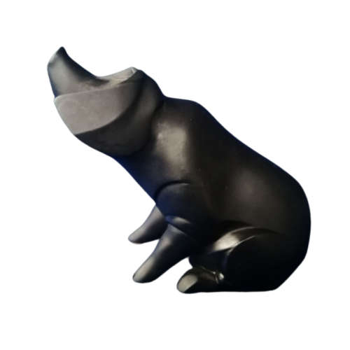 Large Solid Black Slate Pig