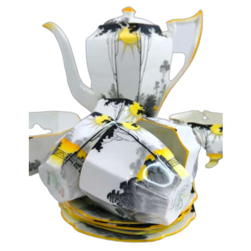 Shelley Queen Anne Sunrise And Flowers Tea Set Pattern Number 11691c 1929