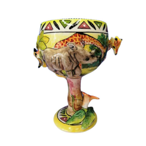 Ardmore Style Intu-Art Giraffe Goblet Superb Detail