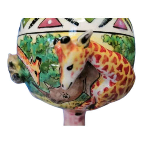 Ardmore Style Intu-Art Giraffe Goblet Superb Detail
