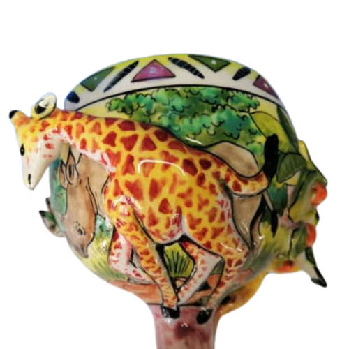 Ardmore Style Intu-Art Giraffe Goblet Superb Detail