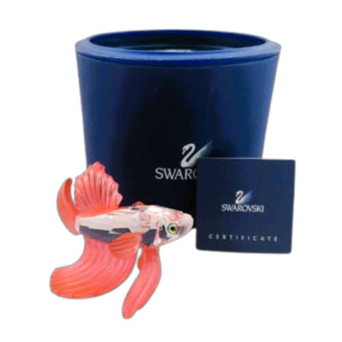 Swarovski Crystal Siamese Fighting Fish Red Boxed Retired