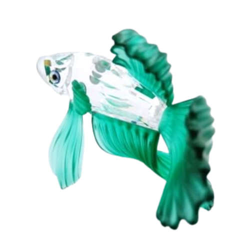 Swarovski Crystal Siamese Fighting Fish Green