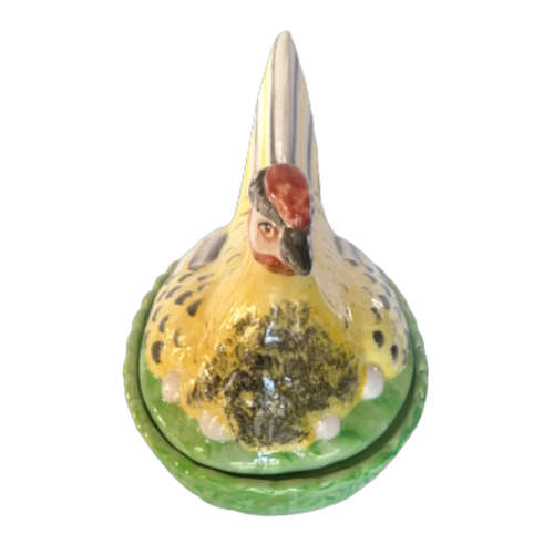 Staffordshire Pottery Hen Chicken On Nest Egg Tureen And Cover Antique C 1870 Rare