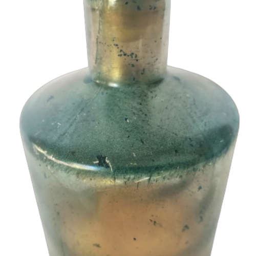 Vintage Glass Bottle With Enamel Bird Bottle Stopper