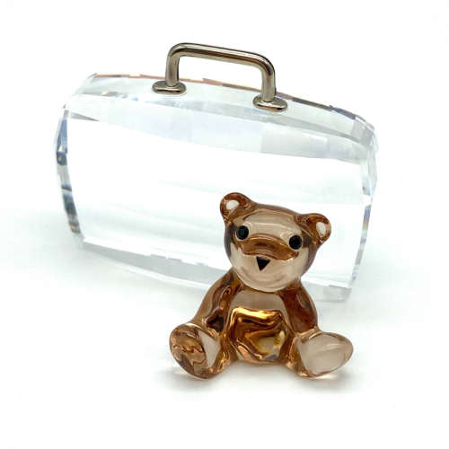Swarovski Figurine Cardholder - Teddy Bear with Suitcase Rhodium 296338